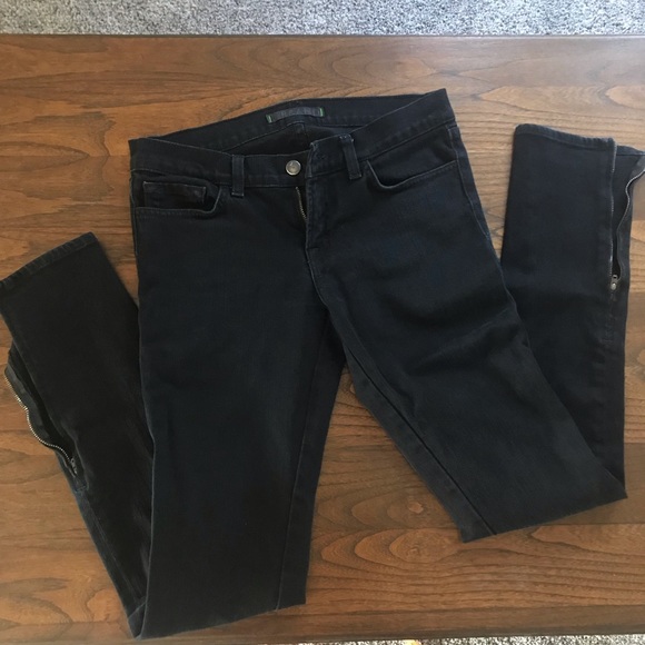 black jeans with zippers on bottom